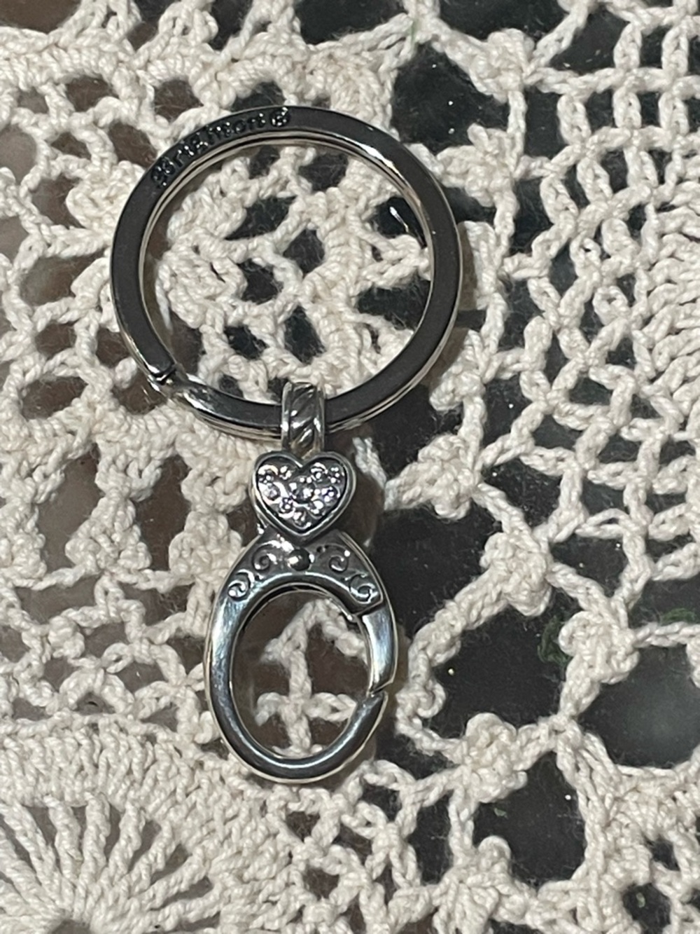 Brighton Crystal Heart Key Ring with Key Fob